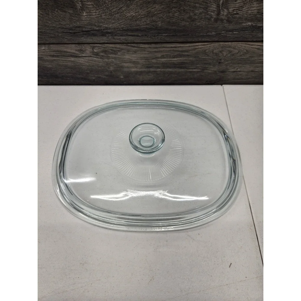 Vintage Pyrex DC1.5C Clear Glass Oval Casserole Lid Replacement Sunburst Knob